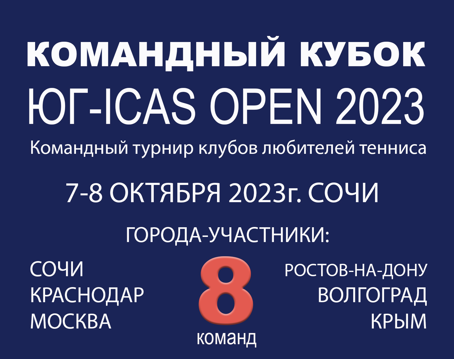 ЮГ-ICAS OPEN 2023. Командный любительский турнир Лиги Клубов, Сочи, 7-8 октября 2023г.